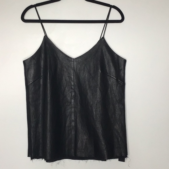 RTA DENIM 'Madeline' Leather Top in Black - Picture 3 of 3